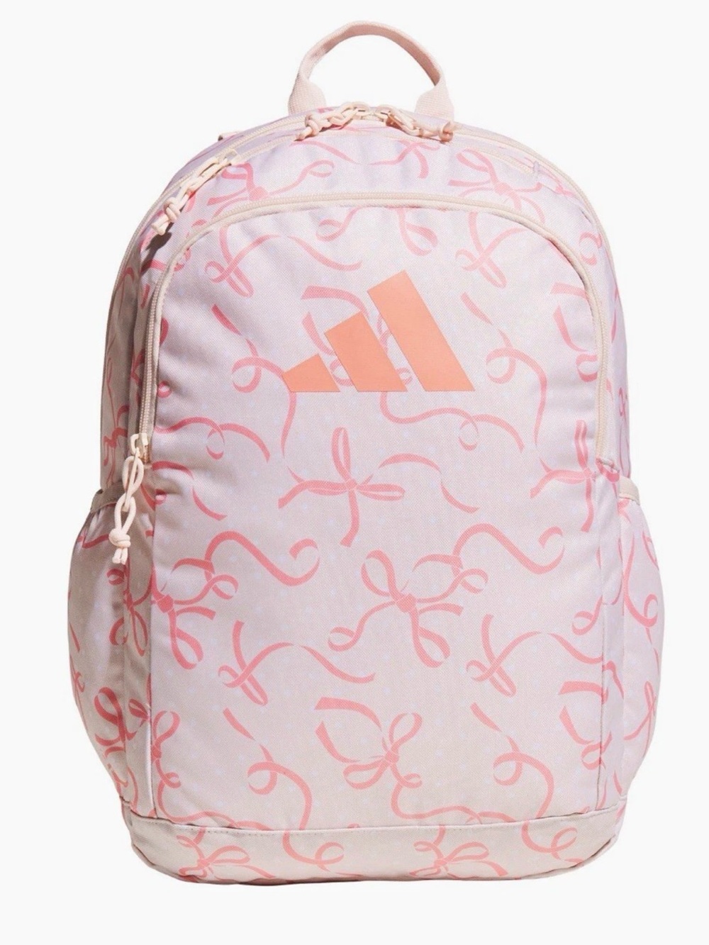 adidas Kids Light Pink Ribbon-Print classic Backpack new with tag
